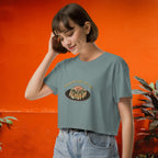 Model wearing Okonomiyaki My Day crop top