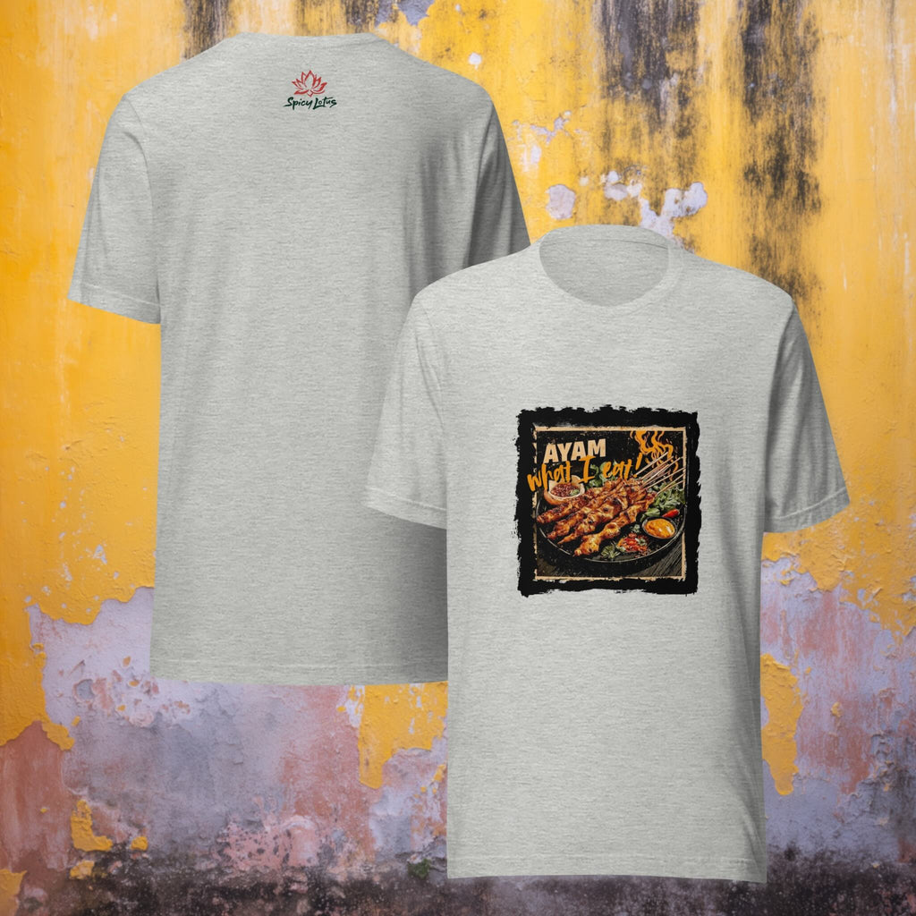 Front/back view Ayam What I Eat ghost t-shirt regular unisex fit