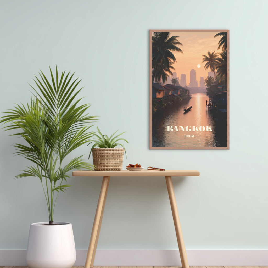 Bangkok Khlong Glow Asian travel artwork in hallway