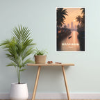 Bangkok Khlong Glow Asian travel poster in bright hallway