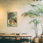 Som Tam vertical canvas attached to café wall