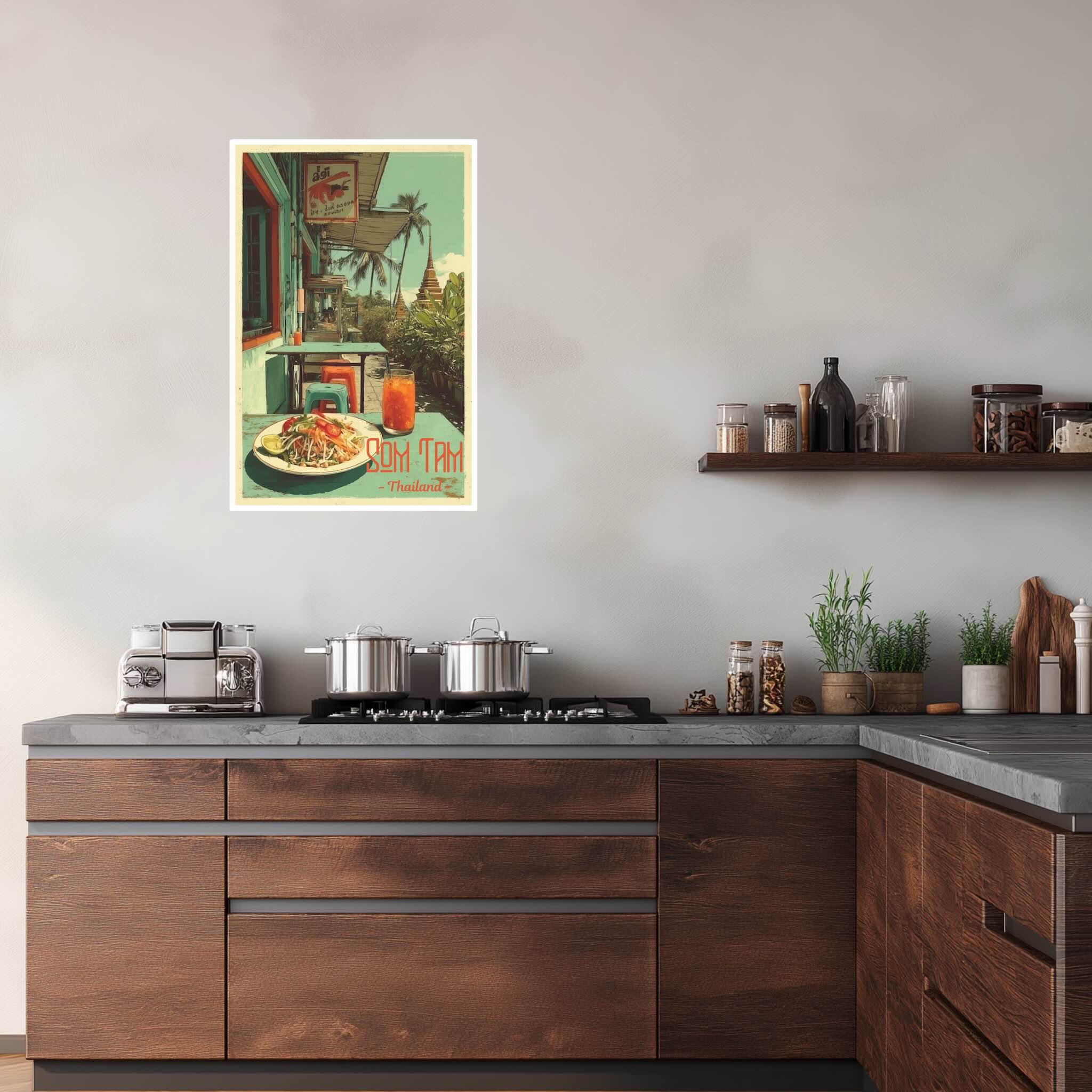 Thai street food kitchen décor poster