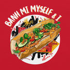 Close-up DTG print texture on Banh Mi Vietnamese food tee