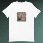 Kuala Lumpur travel inspired monkey graphic tee flatlay front design on green background