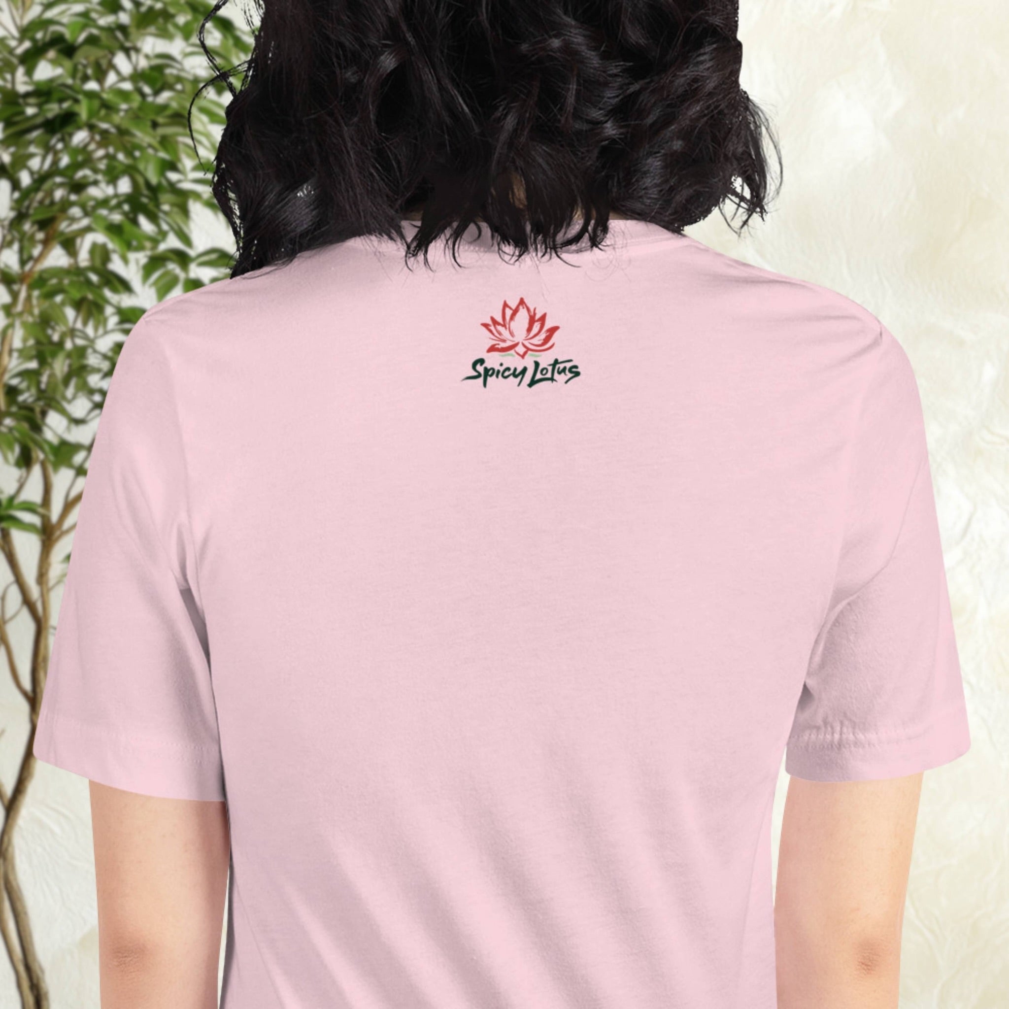 Bella+Canvas 3001 soft unisex monkey streetwear shirt outside label on a woman