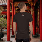 Back view of In Crust We Trust graphic t-shirt