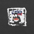 DTG print detail on What the Pho Asian food graphic t-shirt