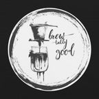 DTG print texture on Brewtally Good coffee graphic tee