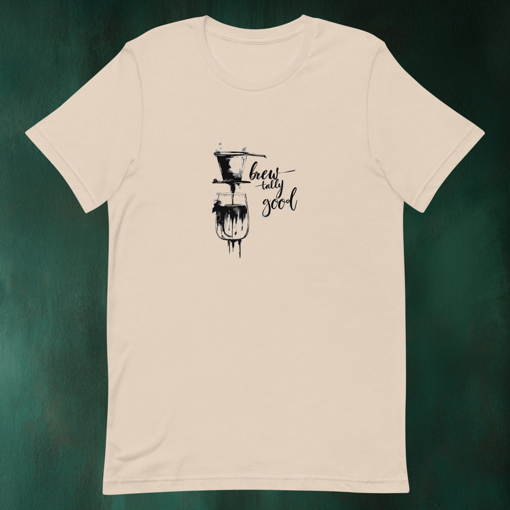 Front view of Brewtally Good graphic flatlay t-shirt