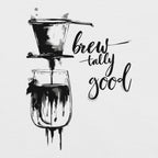 DTG print texture on Brewtally Good coffee graphic tee