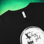 Close-up of Vietnamese phin coffee DTG print on soft cotton crop top