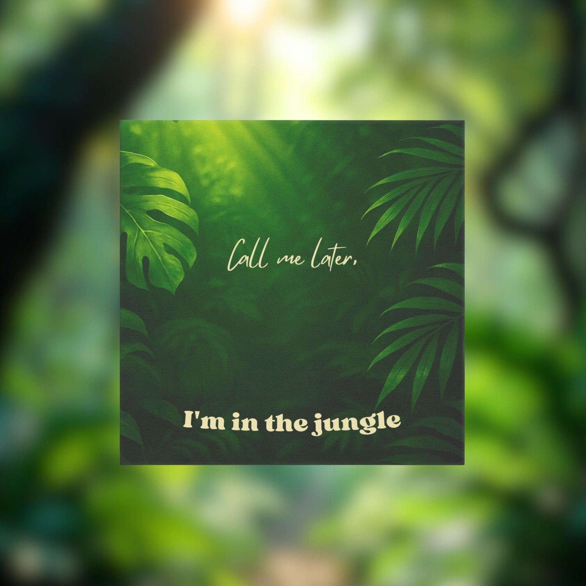 Digital jungle illustration wall art with dramatic light