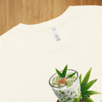 Close-up of colorful cendol dessert DTG front print on crop top