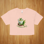 100% combed cotton relaxed fit crop top with ribbed crew neck Flatlay