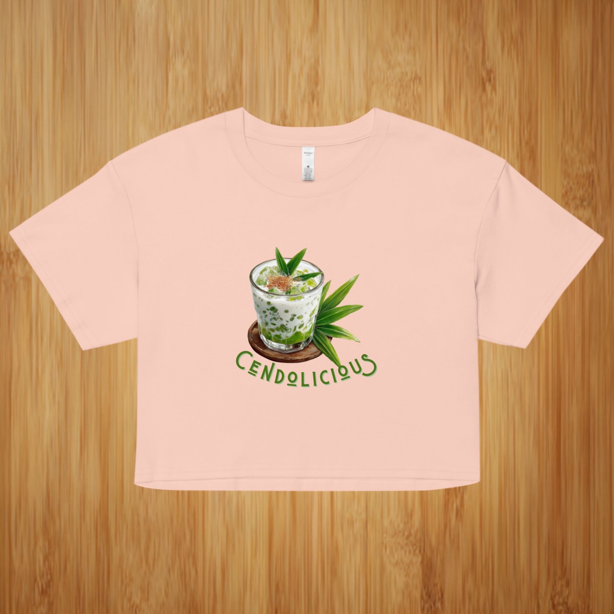 100% combed cotton relaxed fit crop top with ribbed crew neck Flatlay