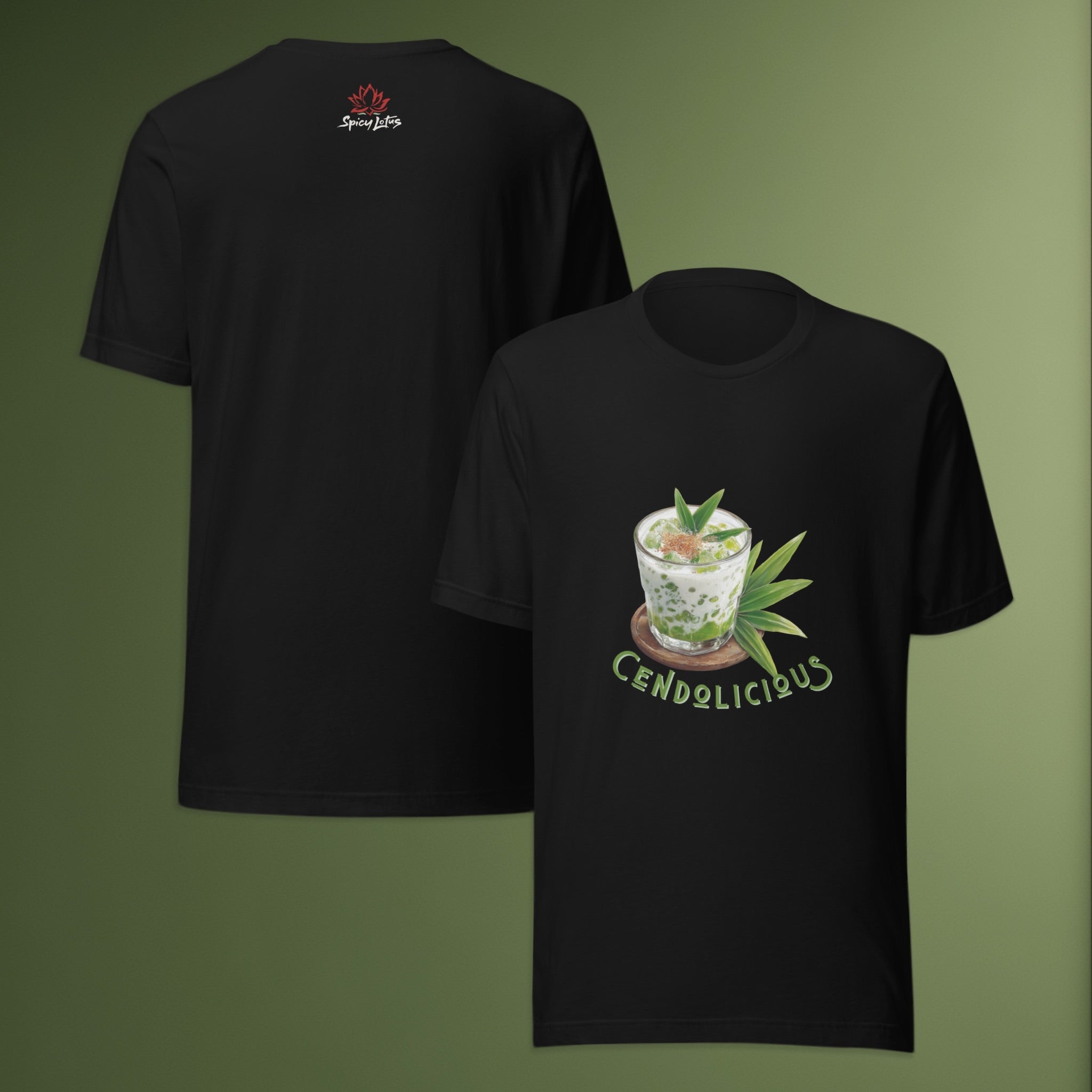Front/Back view of Cendolicious graphic ghost t-shirt