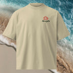 Small left chest logo on Graffiti Reef oversized organic tee