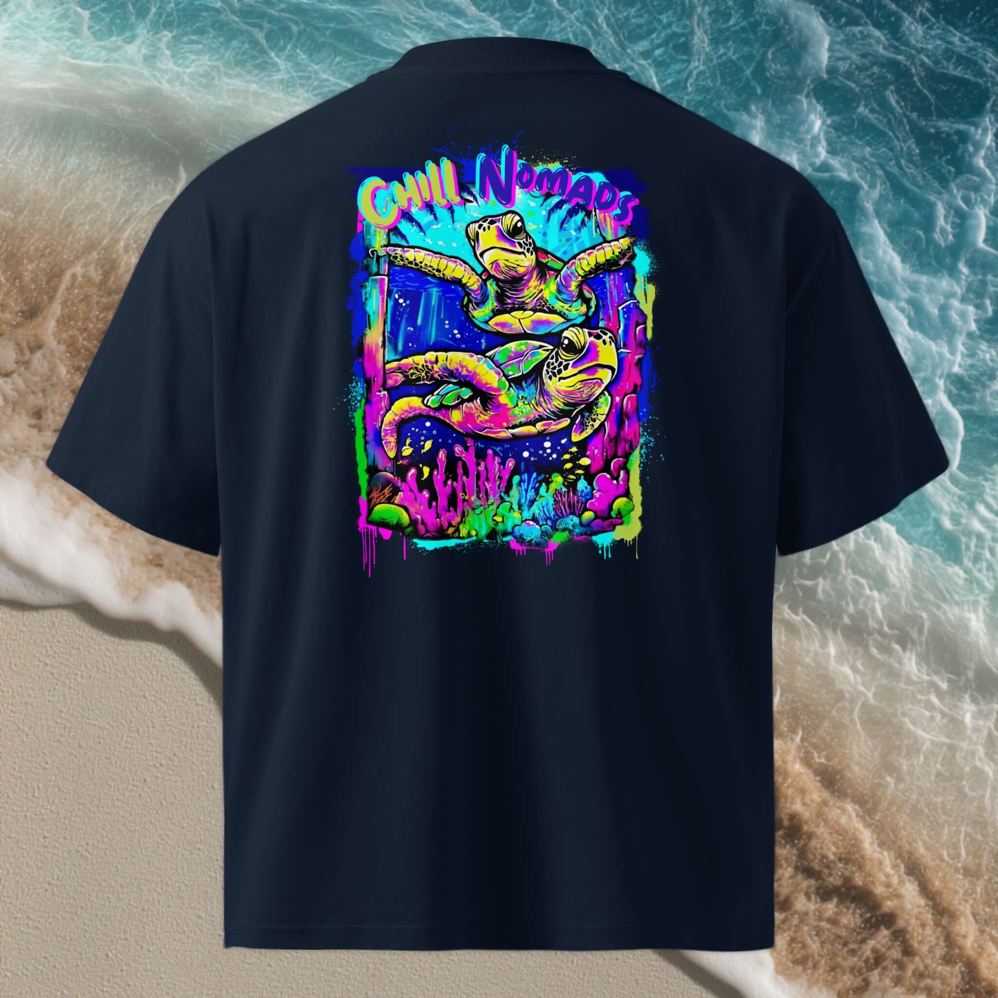 Chill Nomads Graffiti Reef back print oversized organic tee