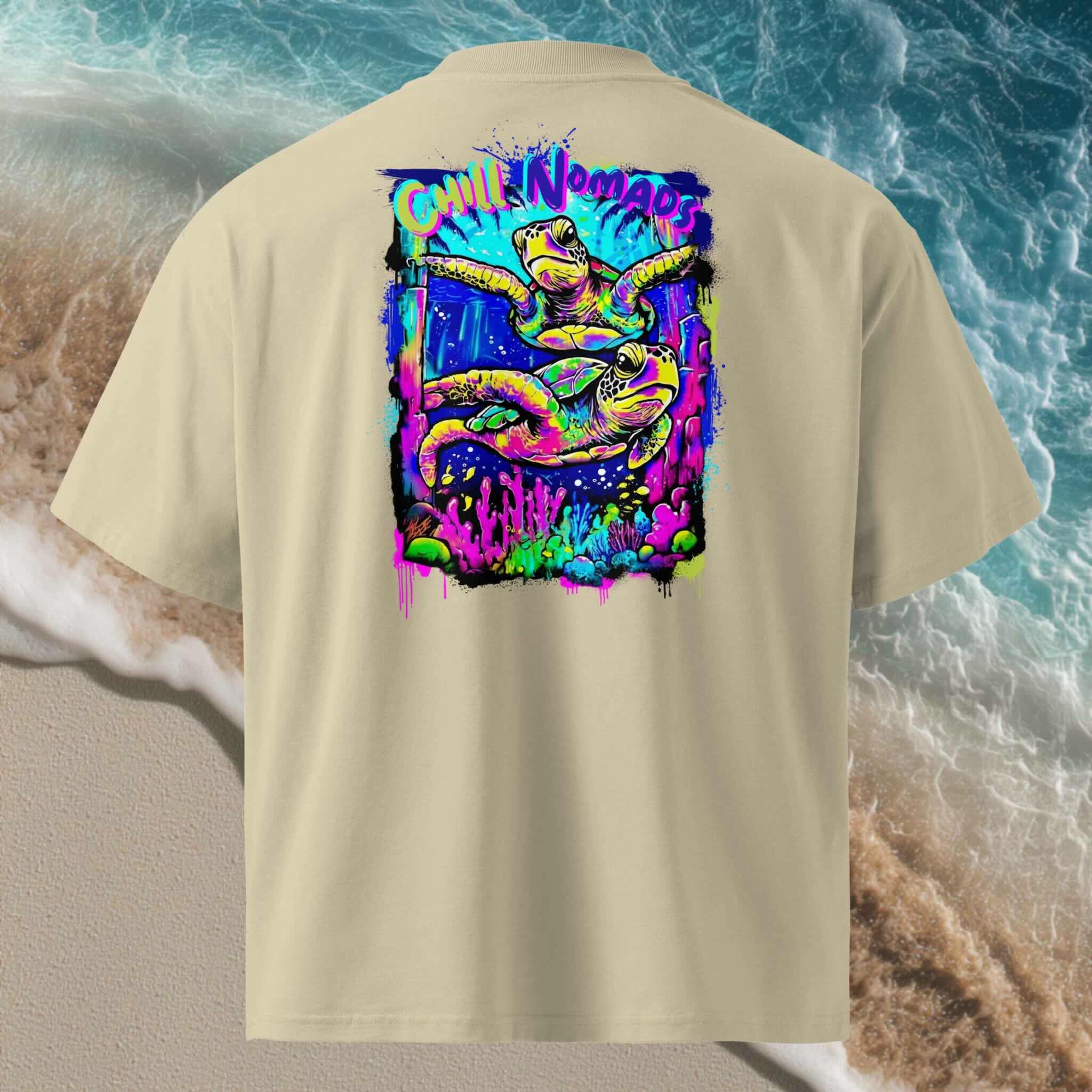 Chill Nomads Graffiti Reef back print oversized organic tee