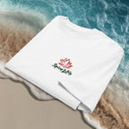 Folded Chill Nomads Graffiti Reef tee showing chest Logo design