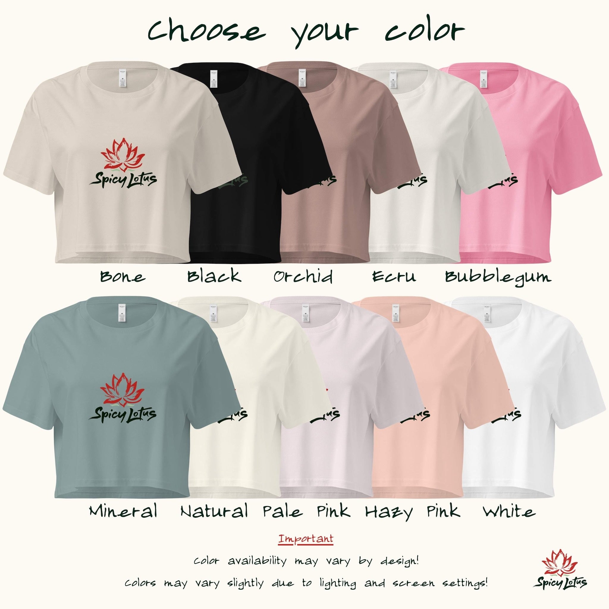 Choose your color crop top as color 4062, all ten colors next to each other
