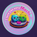 Close-up DTFlex front print of romantic pastel mochi illustration on hoodie