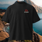 Small left chest logo on Komodo Nights oversized organic tee