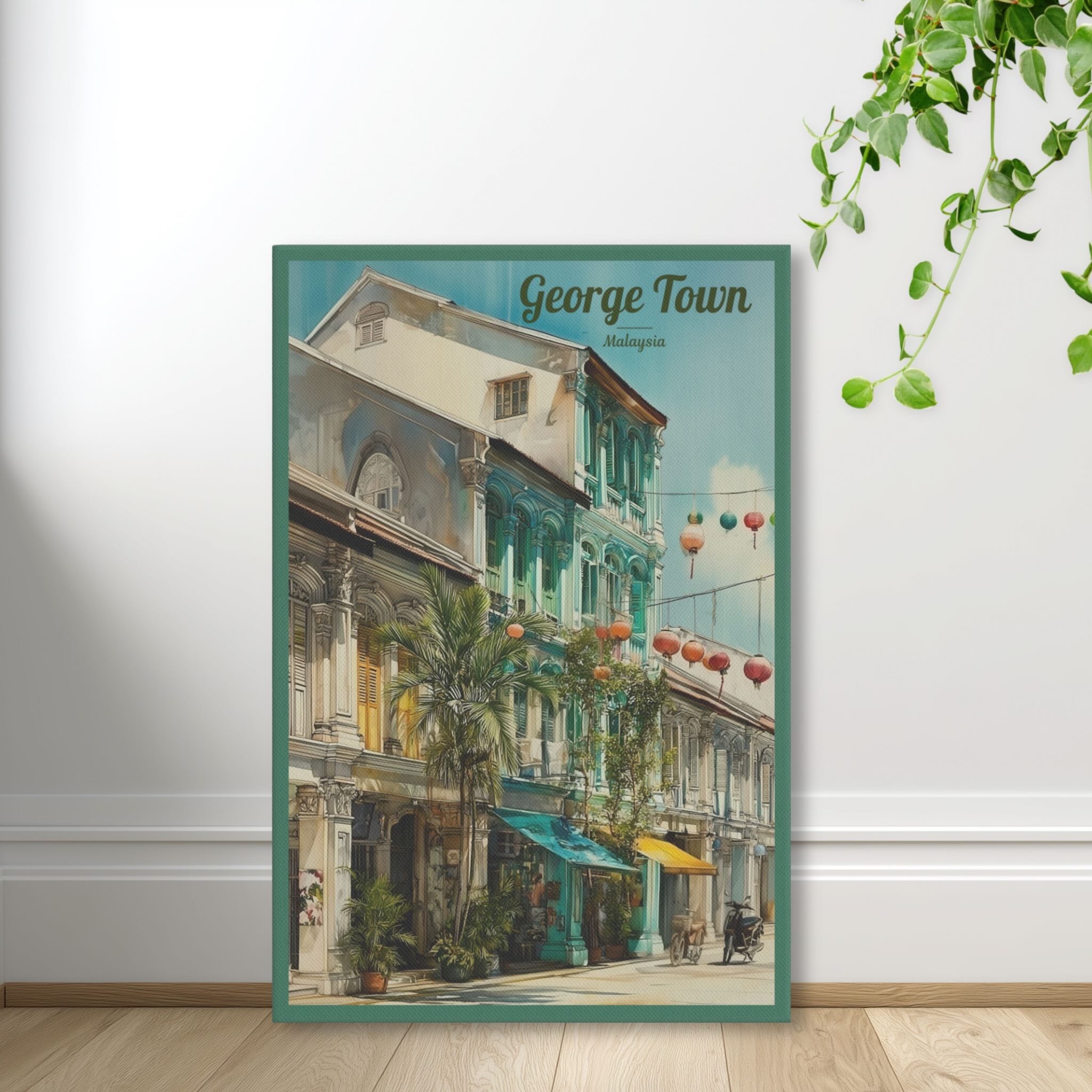Colonial architecture wall art inspired by Penang streets standing