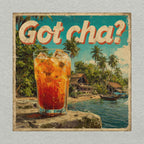 DTG print detail on Got Cha retro travel tee