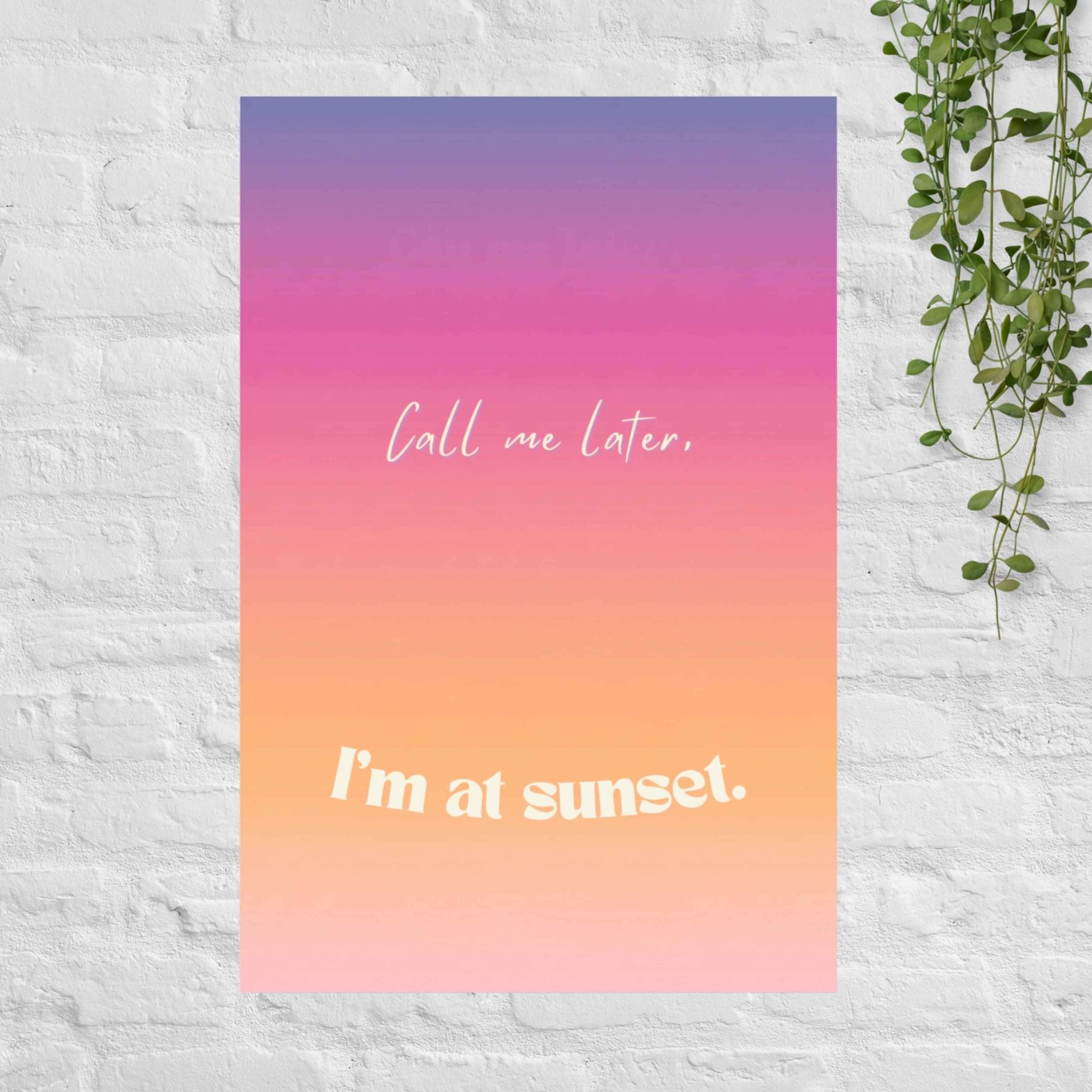 Minimalist sunset wall art for living room or bedroom
