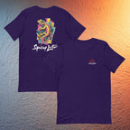 Front/back print Spicy Lotus Neon Gecko flatlay T-shirt