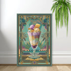 Jewel-toned Halo-Halo illustration on cotton canvas