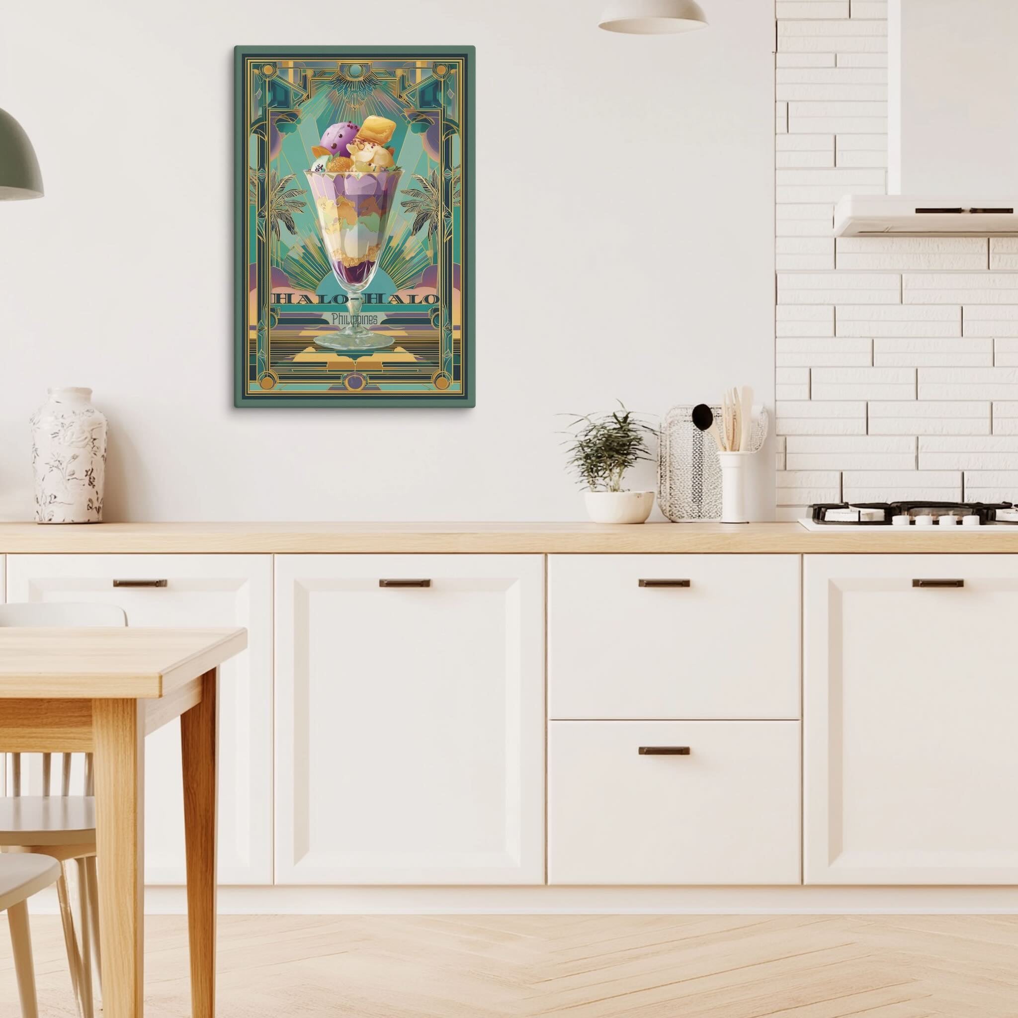 Luxury Filipino dessert wall art for kitchen