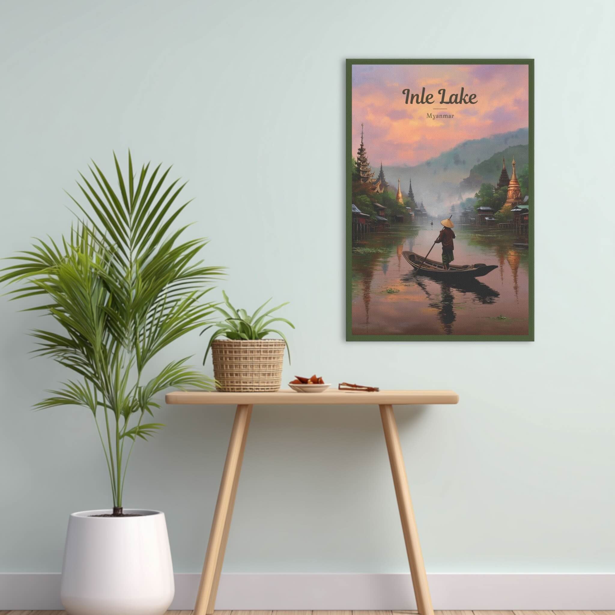 Vertical travel poster for Southeast Asia-inspired home decor