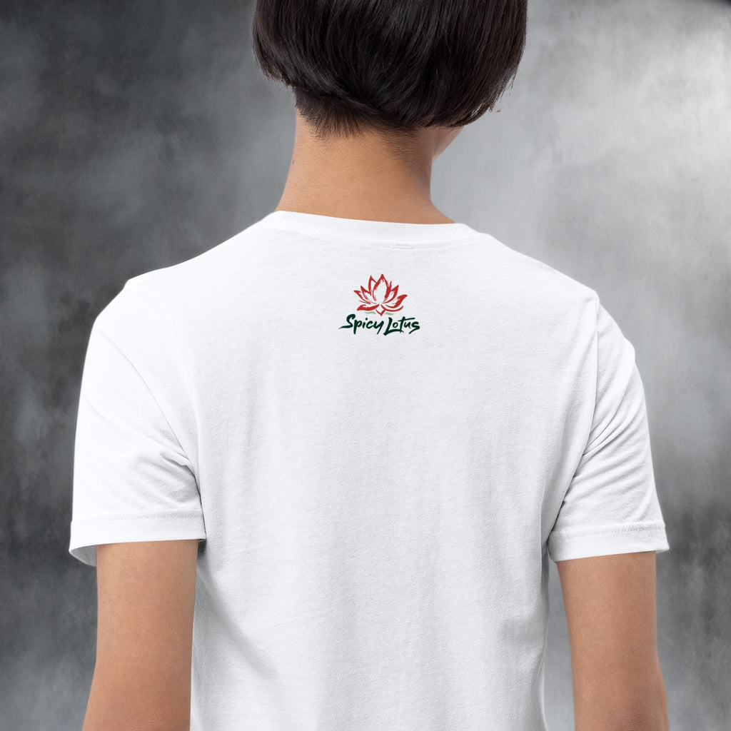 Back view of Krapaow graphic t-shirt outside label