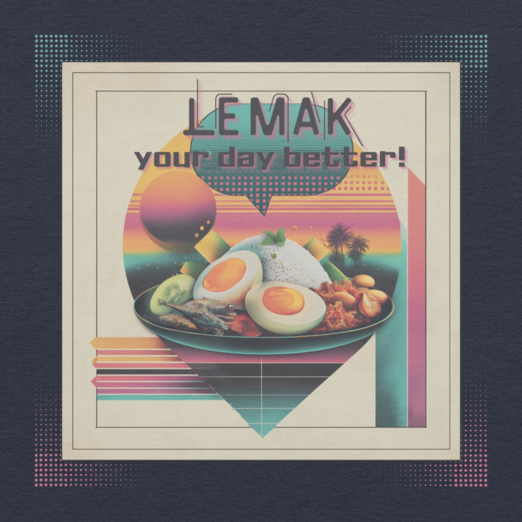 DTG print detail on Lemak Your Day Better graphic tee