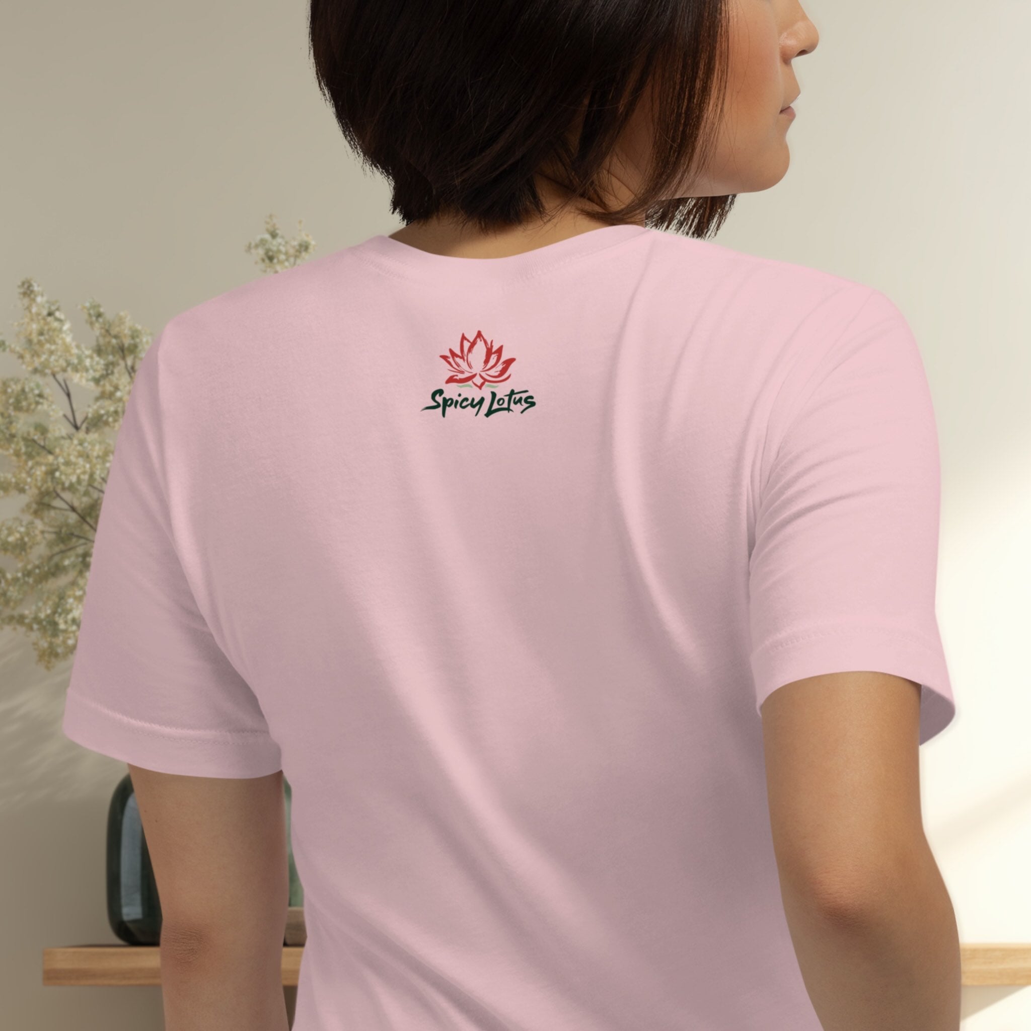 Back view of Lemak It Happen graphic t-shirt outside label