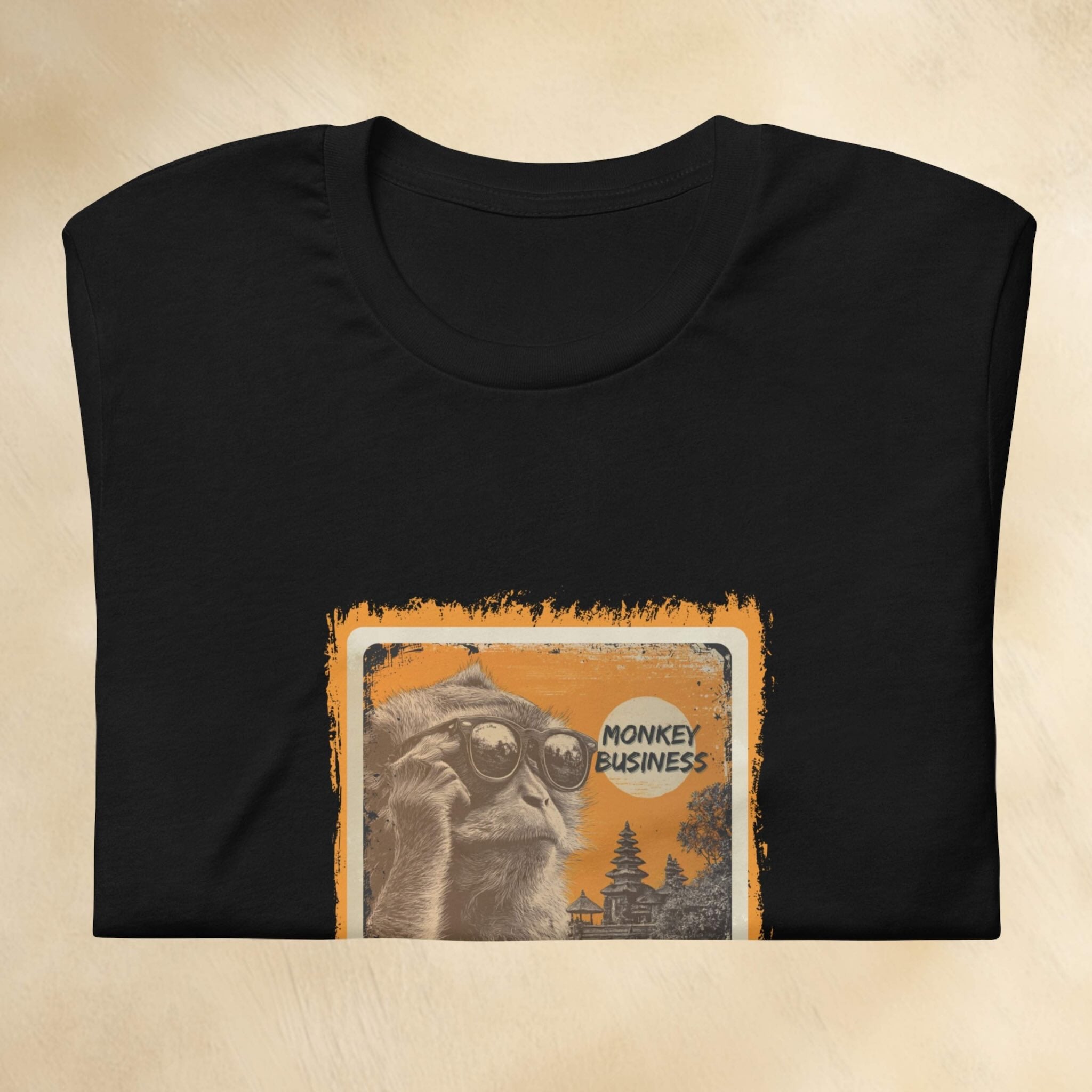 Bella+Canvas 3001 soft unisex Bali macaque shirt folded