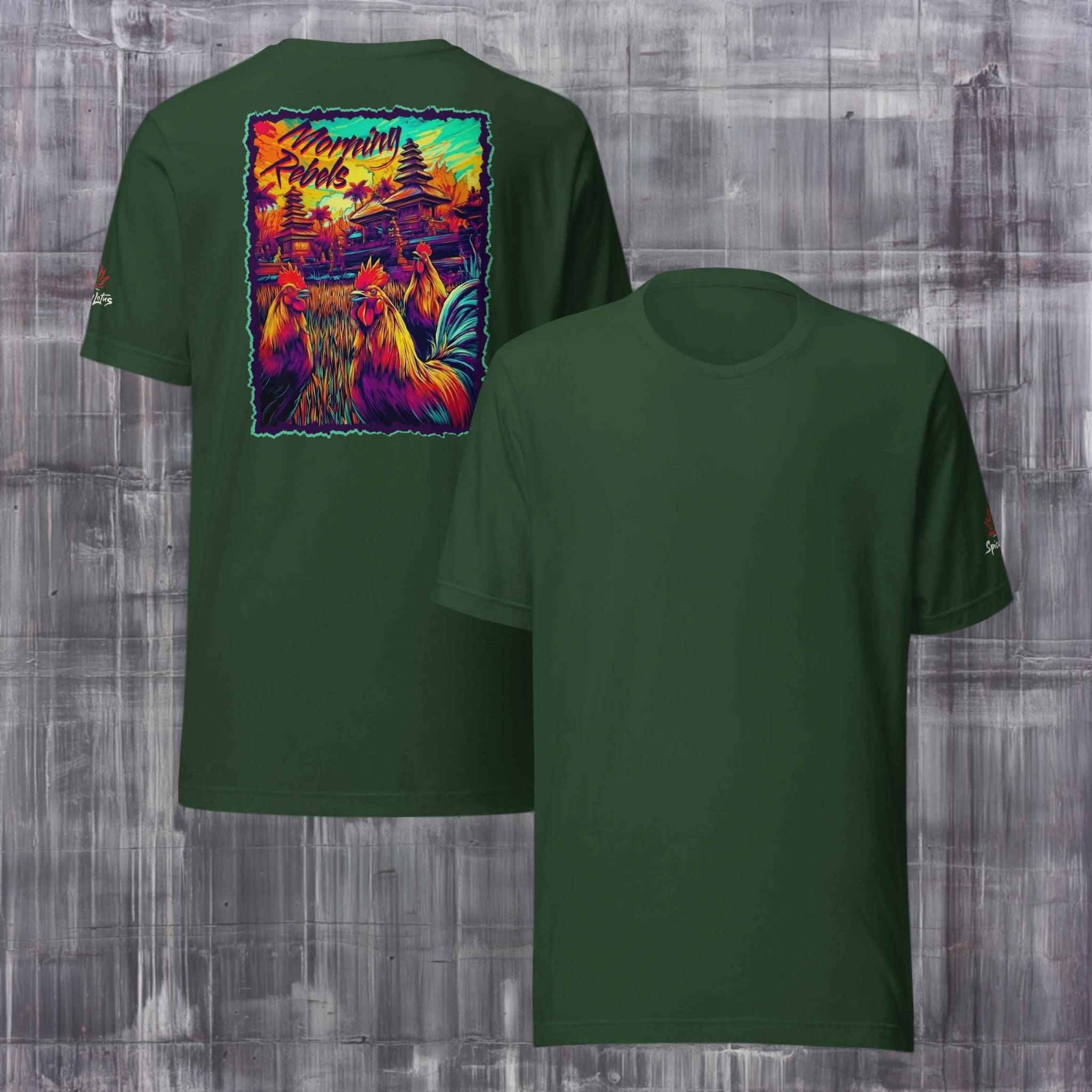 Front/back Morning Rebels Dawn Dynasty Bali Rooster ghost T-shirt