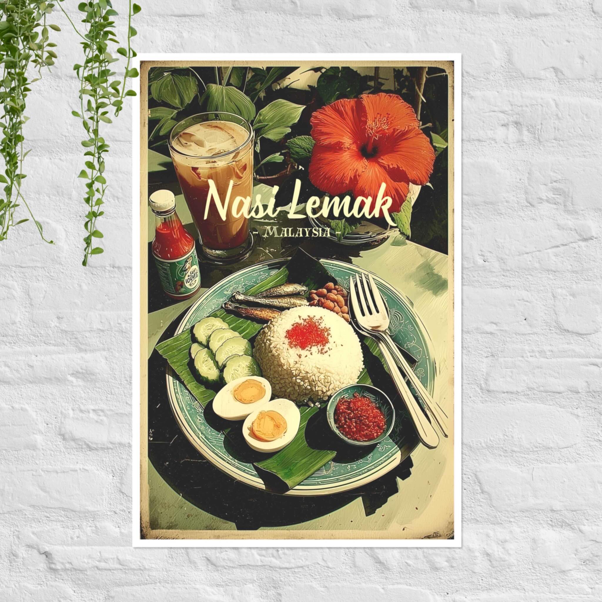 Nasi Lemak banana leaf dish wall art poster