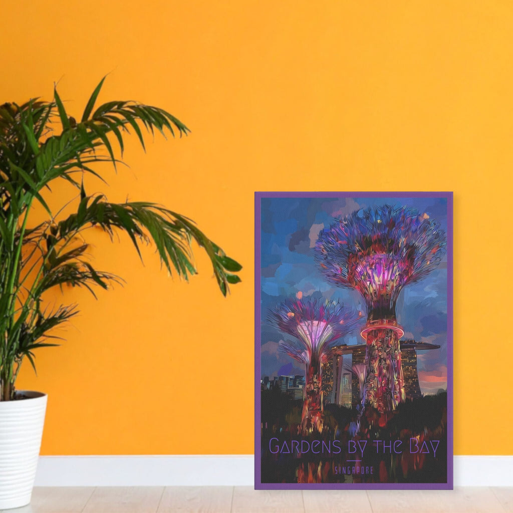 Futuristic urban nature vertical wall art for modern interiors