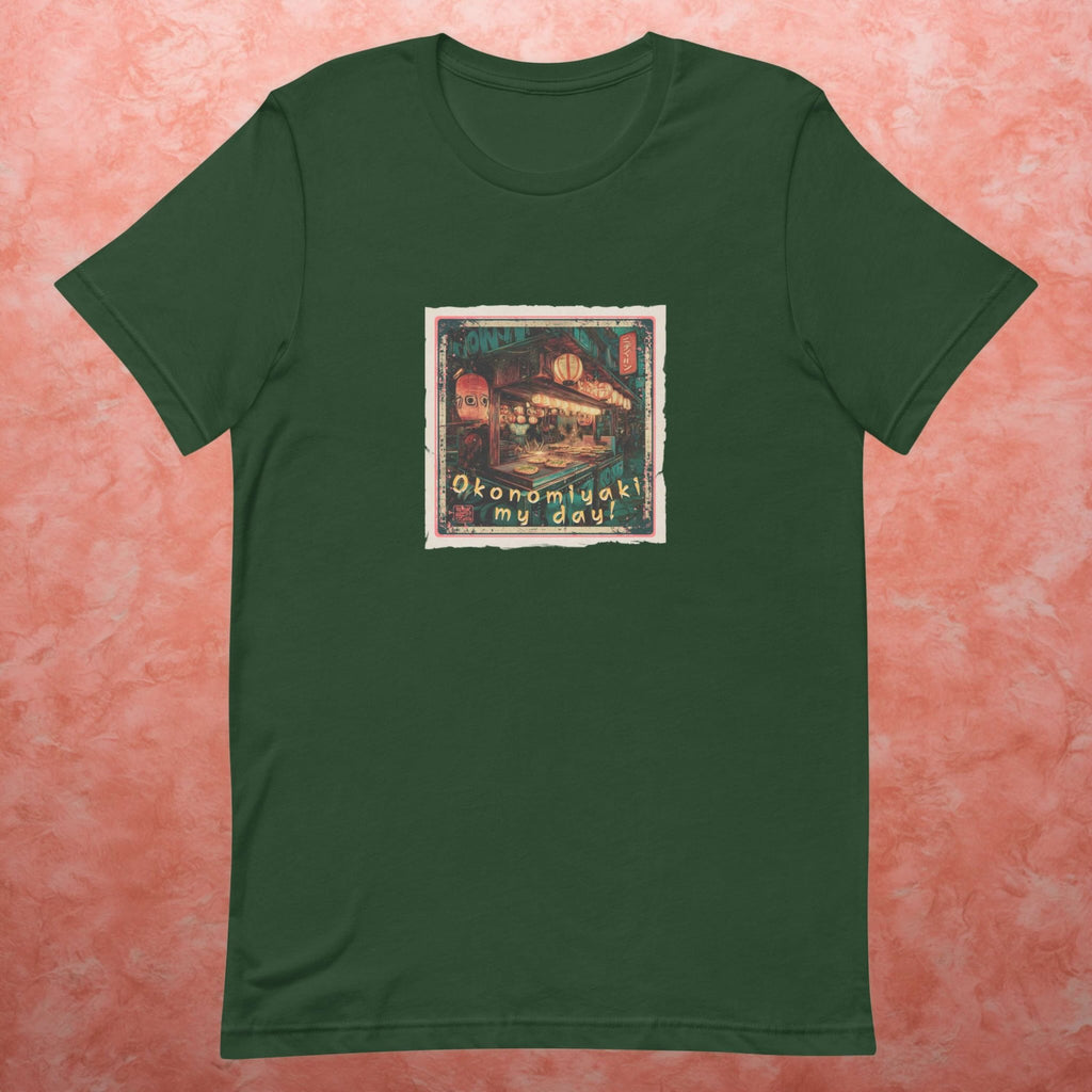 Okonomiyaki My Day Japanese street food flatlay t-shirt front print