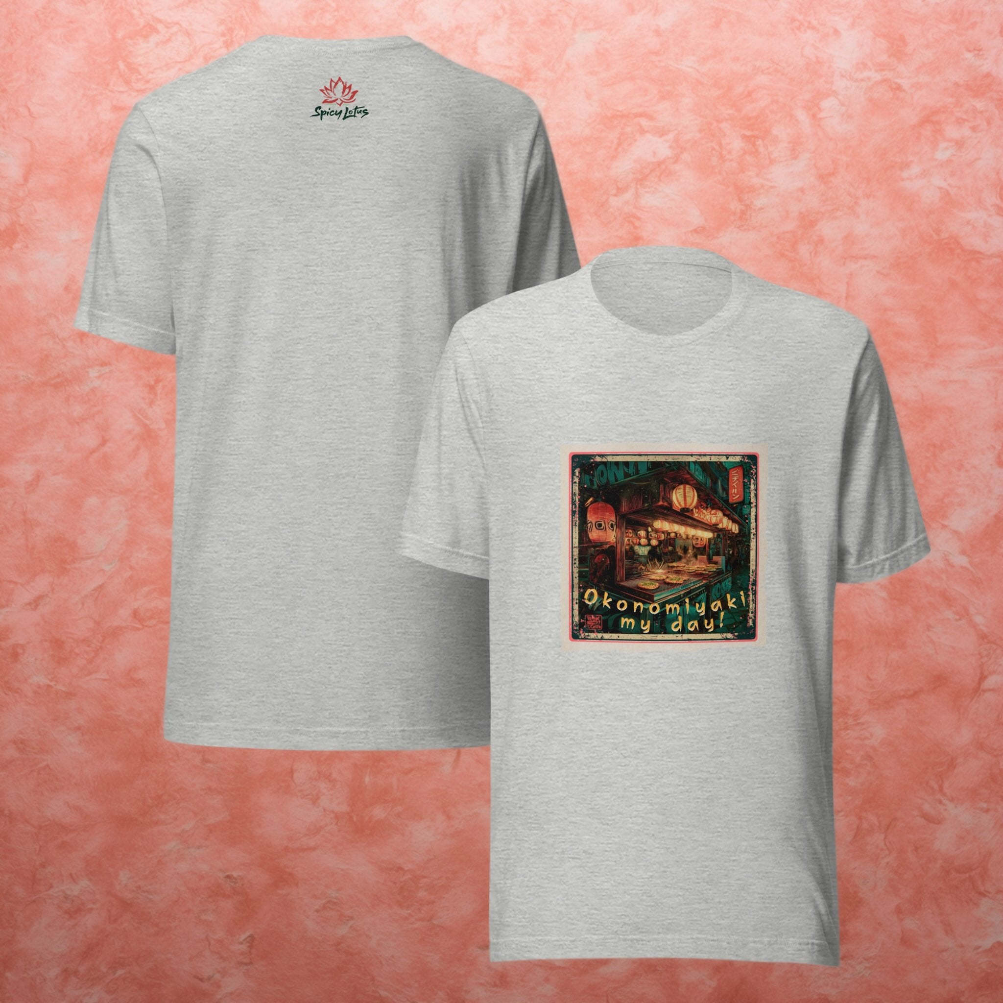 Okonomiyaki My Day Japanese street food ghost t-shirt front/back print