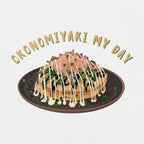 DTG print detail on Okonomiyaki My Day Japanese food tee