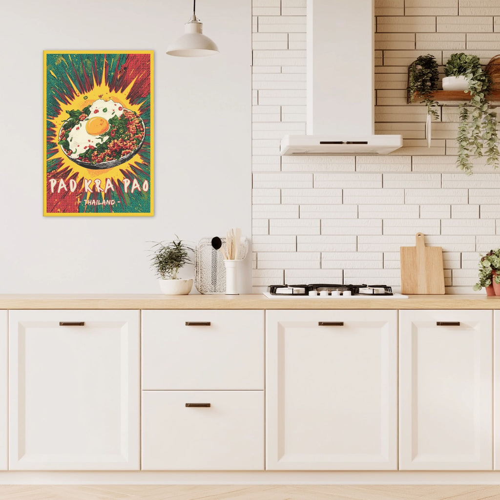 Pop-art Thai street food wall art for kitchen