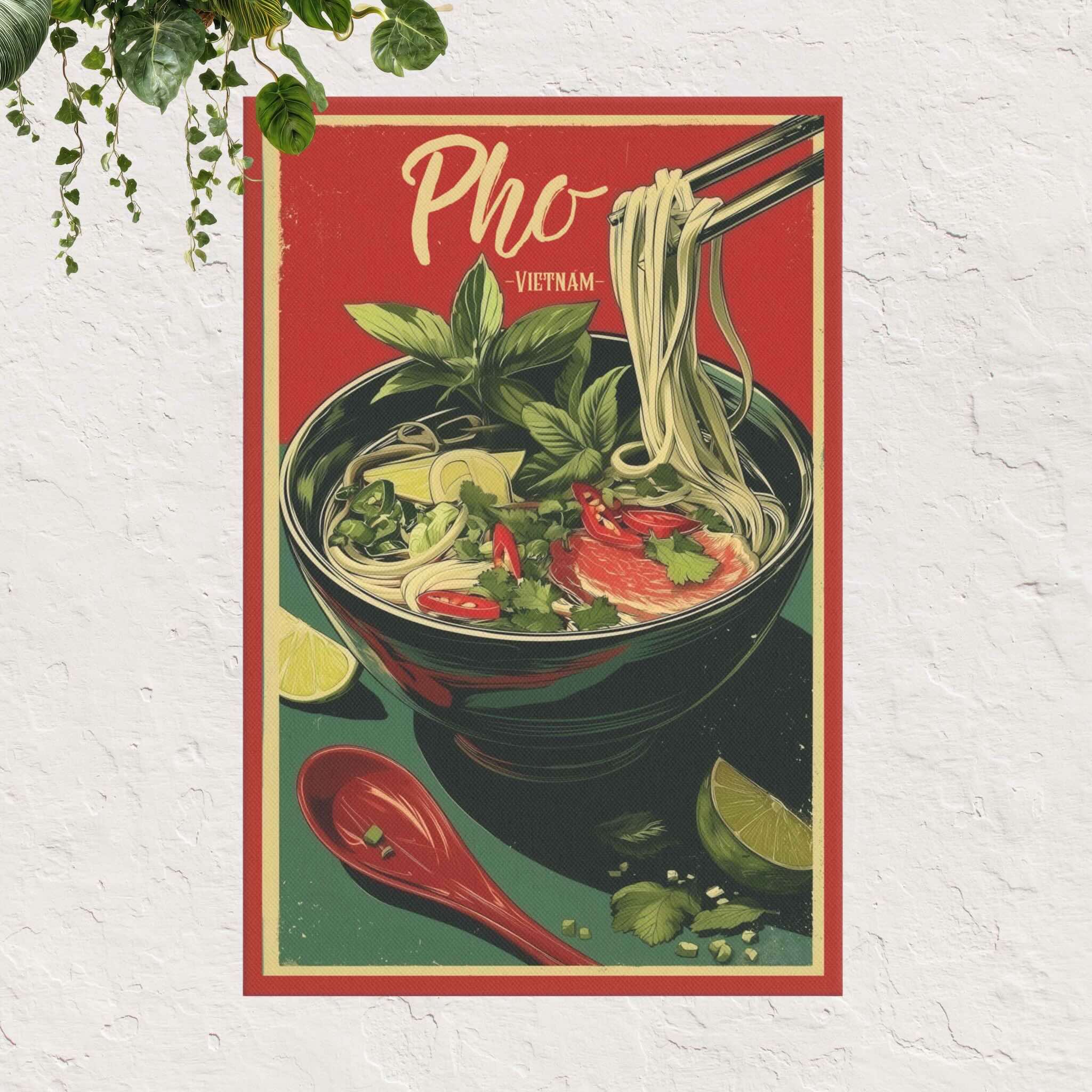 Pho Red Vietnamese street food canvas