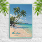 Phu Quoc canvas with bright tropical beach and palm trees
