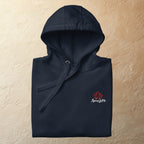 Flat drawstrings of Midnight Wave folded hoodie