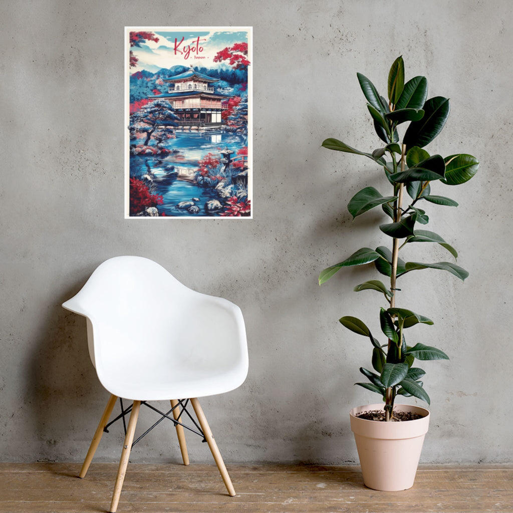 Expressive Asian cultural art on hallway wall