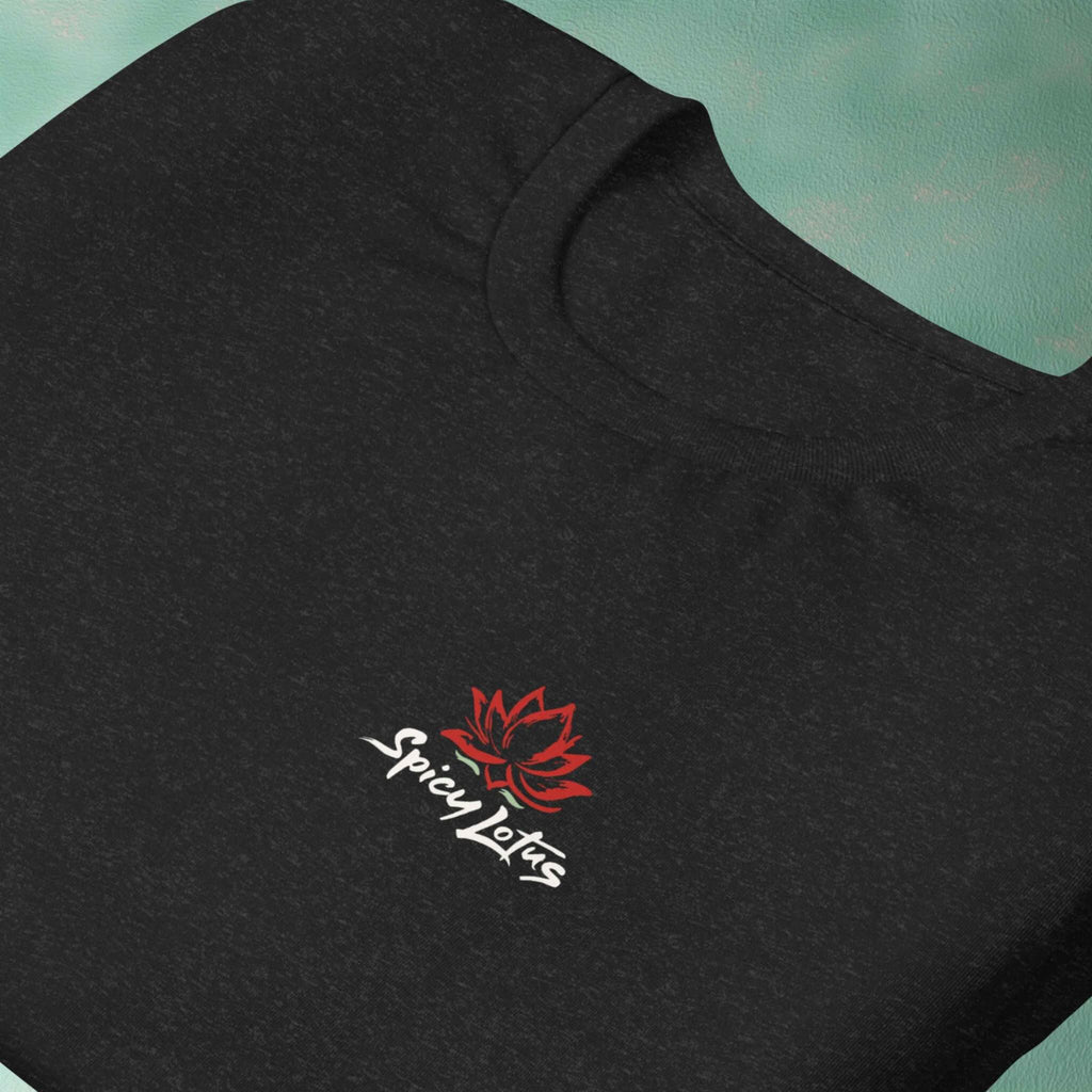 Folded Bella+Canvas 3001 unisex back print tee with chest logo